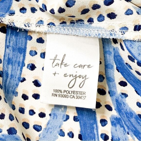 NIC+ZOE Women's Blue & White Abstract Wrap Dress with Pockets Size XS - Picture 9 of 10